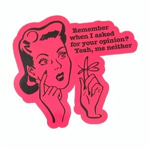 Pink Retro Funny Vinyl Sticker